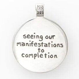 Manifestation Crescent Platinum Element Pendant back
