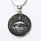 Protection Eye Oval Pendant with Diamond