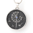 Dandelion Wish Pendant with Rainbow Moonstone front
