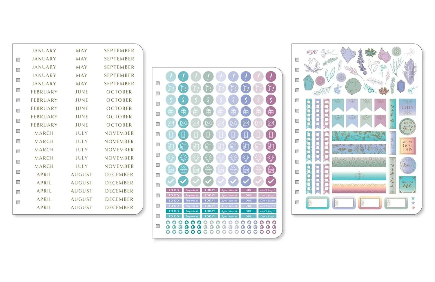 Mindfulness 12-Month Undated Planner Stickers