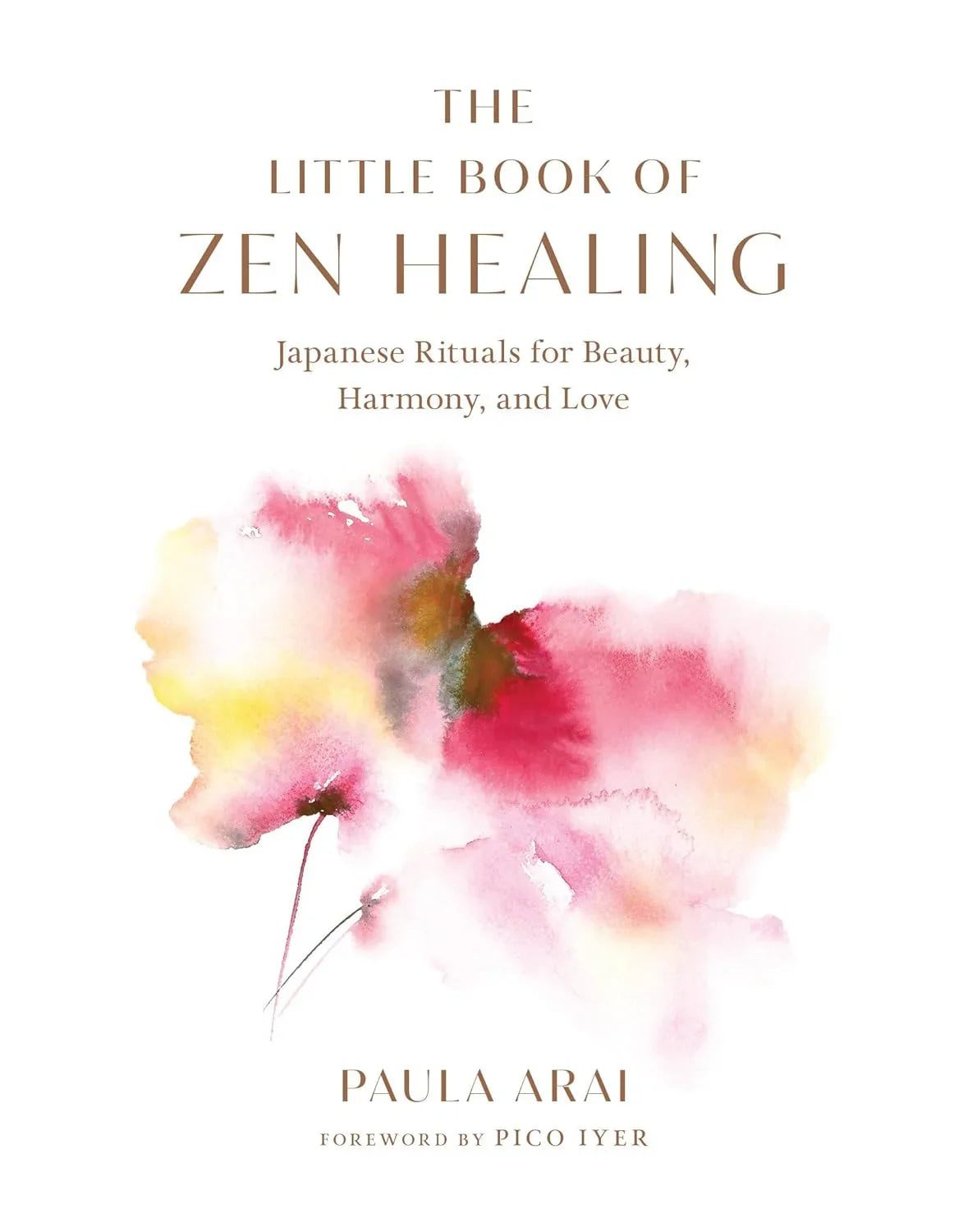 Book cover of 'The Little Book of Zen Healing' with a floral design on a white background