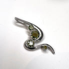 Moldavite Faceted Swish 4-stone Pendant Sterling Silver at angle