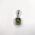 Moldavite faceted Pendant with Sterling Silver back view