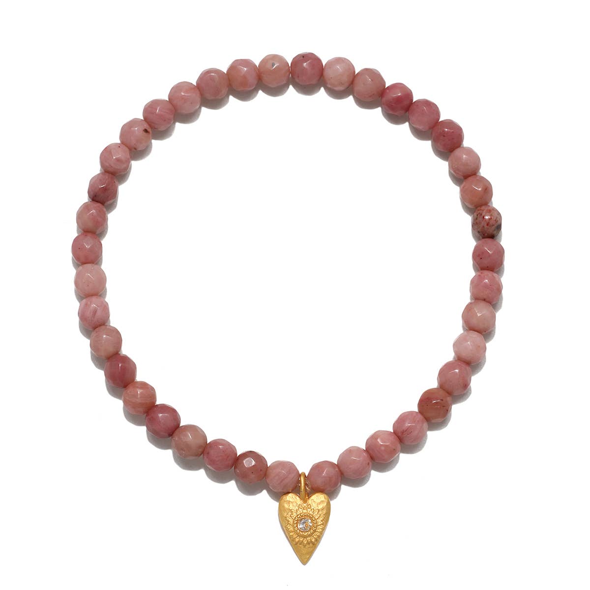 Rhodonite Heart Stretch Bracelet