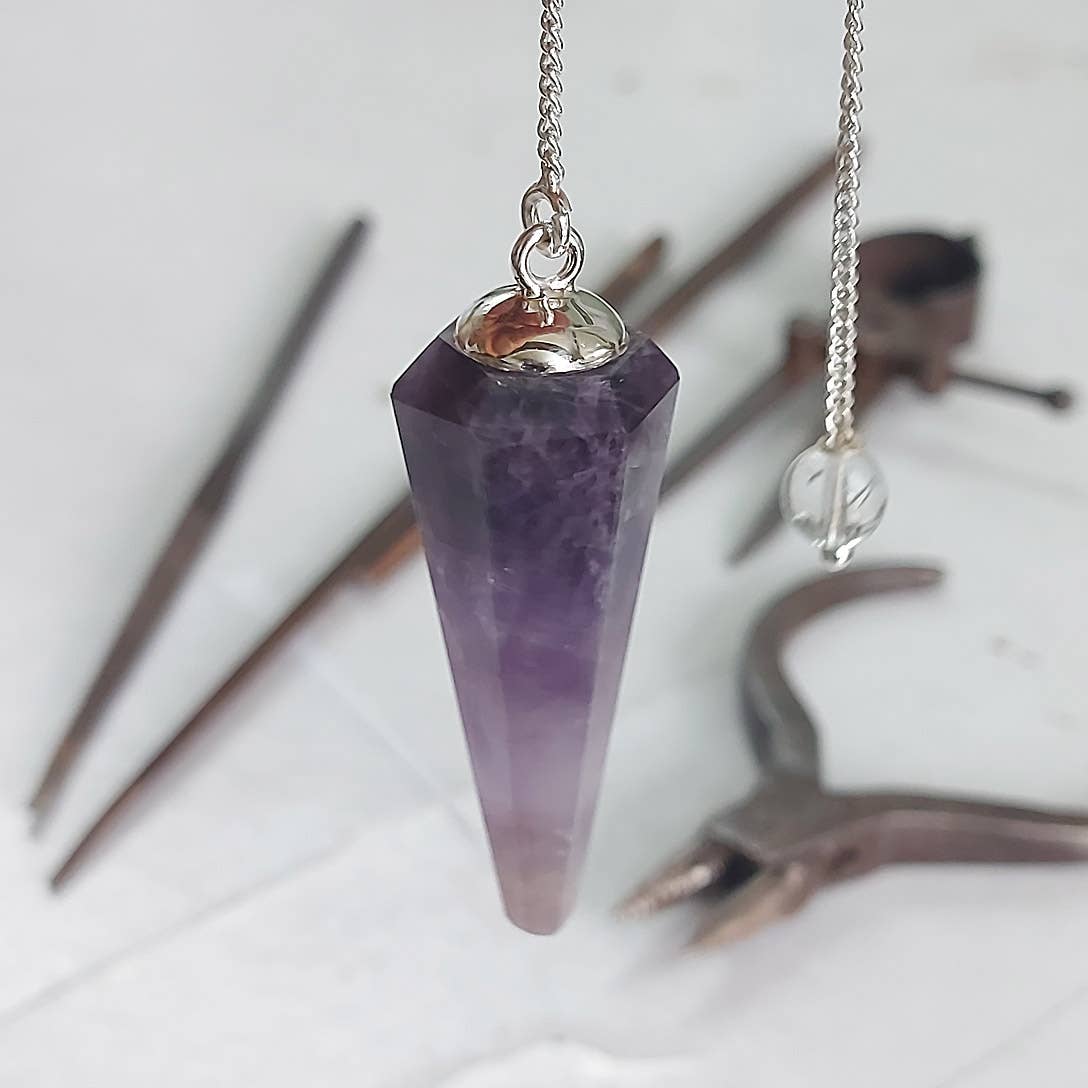 Faceted Amethyst Pendulum Background