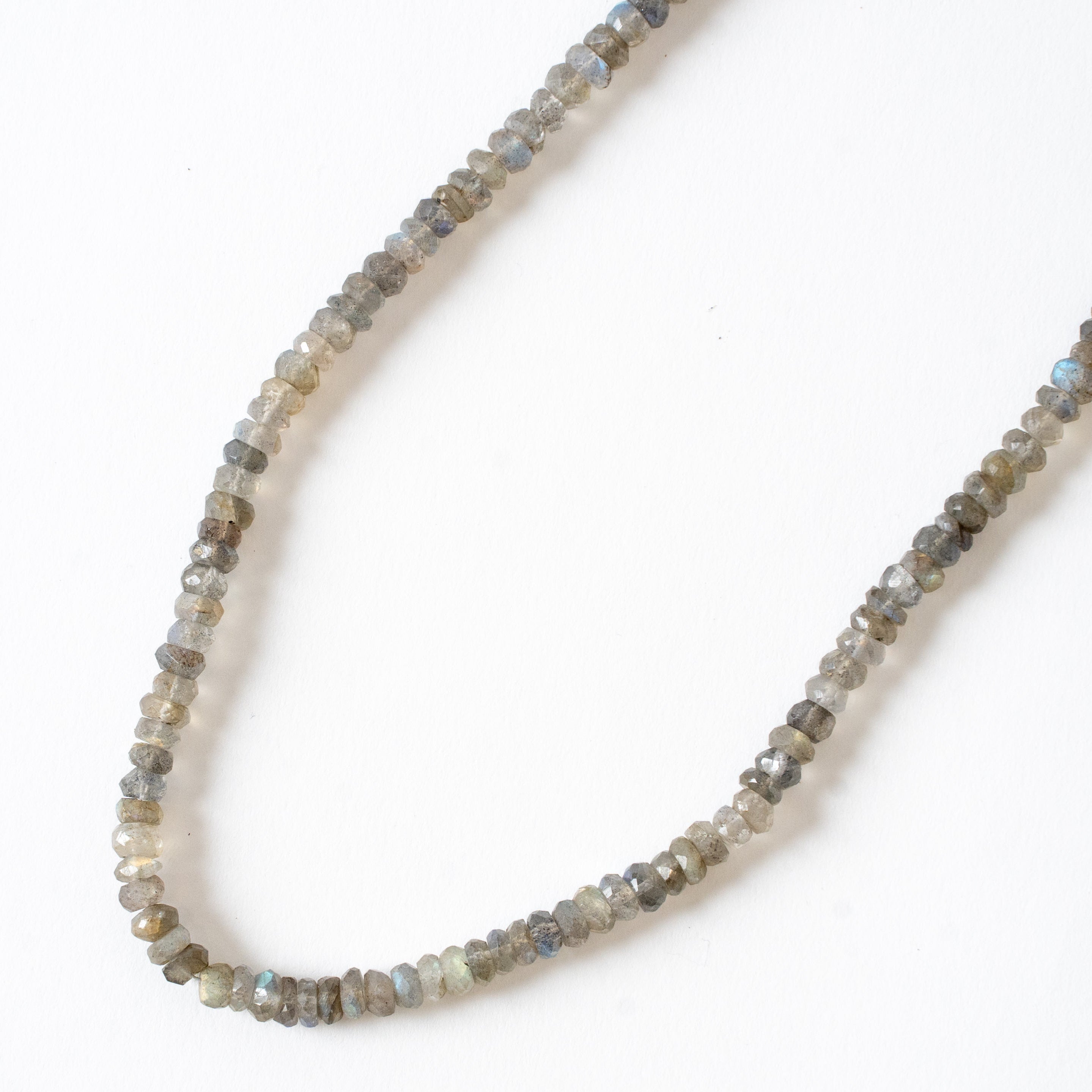 Labradorite Faceted Rondel Necklace Up Close