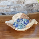 haring Hands Carved Wooden Bowl Holding Sea Glass