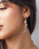 Celestial Charm Moon and Stars Cosmic Earrings On Ear