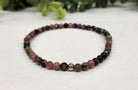 Rhodonite Smooth Bead Stretch Bracelet 4MM Top View