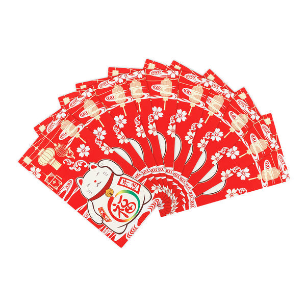 Lucky Cat Red Envelopes, Set of 10