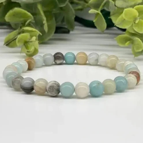 Amazonite Stretch 6mm Bead Bracelet Full View