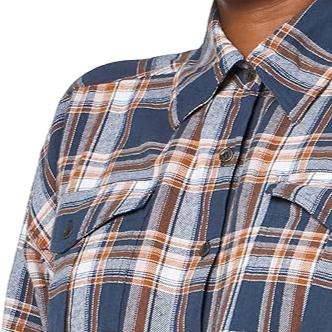 Navy Plaid Ombre Bleach Shirt Details