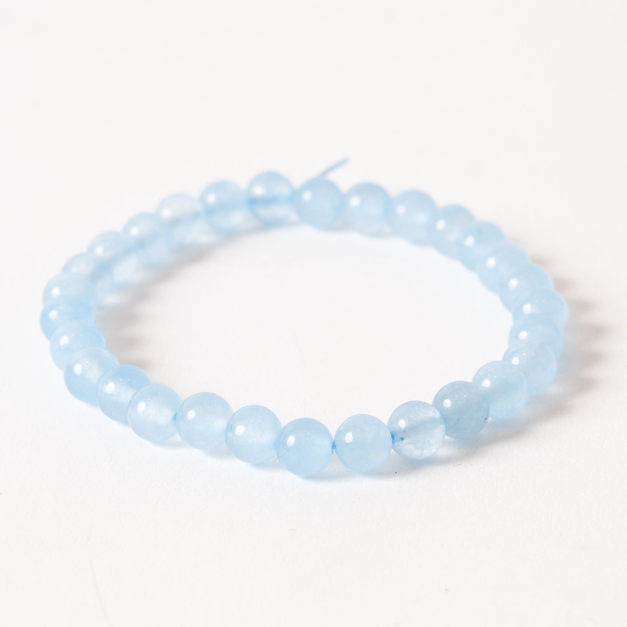 Celestite 6mm Smooth Bead Stretch Bracelet