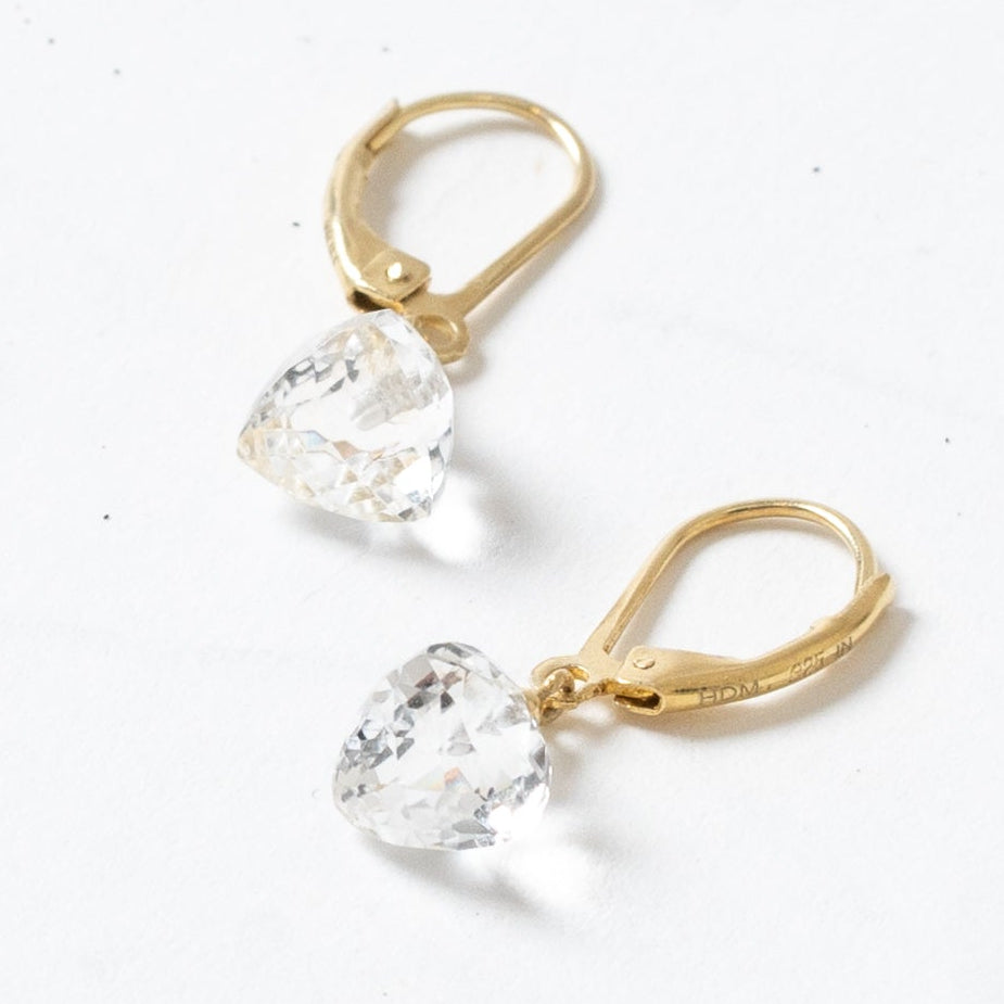 Herkimer Diamond Faceted Earrings Close Up