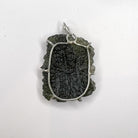 Moldavite Rough Pendant Sterling Silver Prong Setting rear view