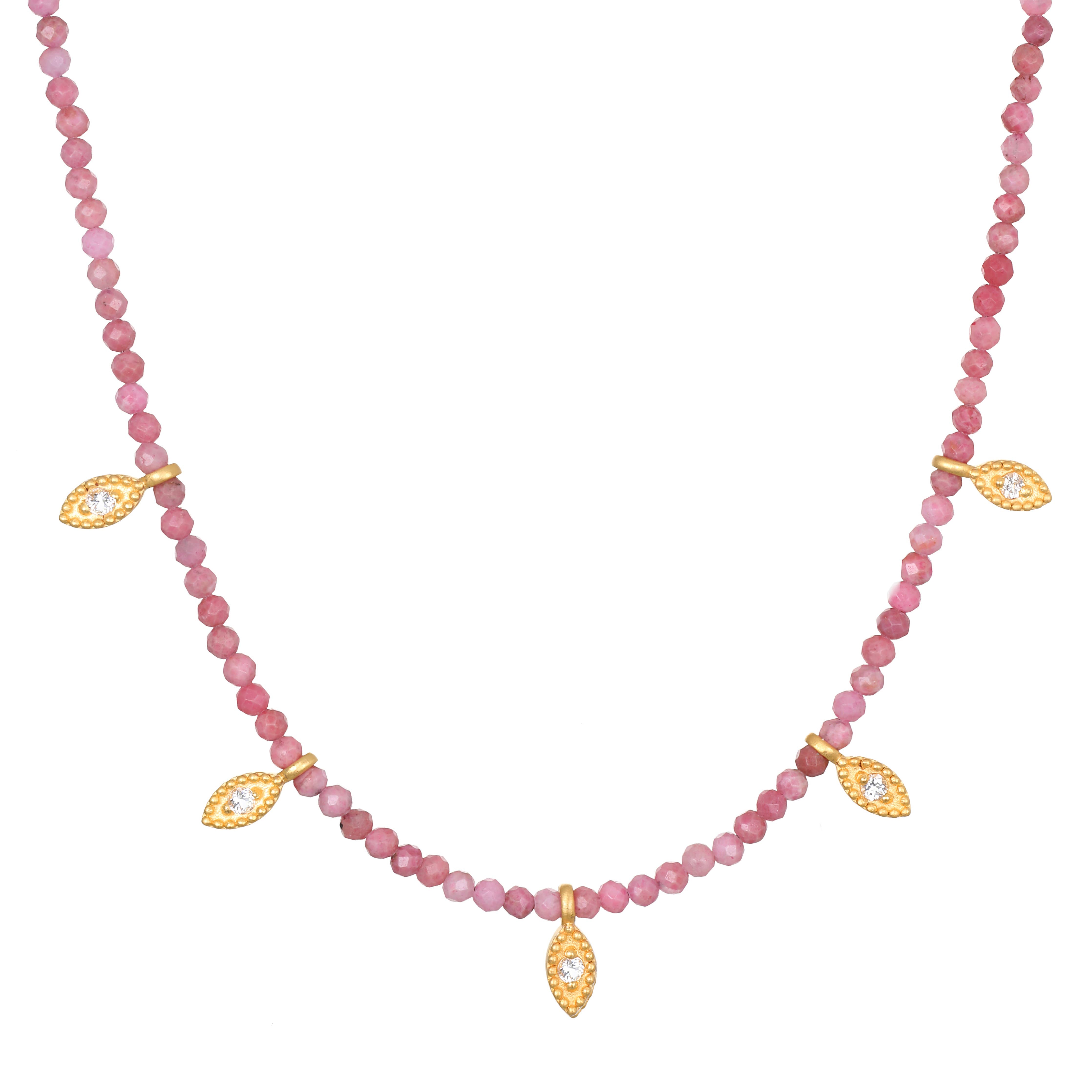Rhodonite Petal Choker Up Close