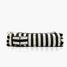 Dedication Black Striped Yoga Mat Bag With Pom Poms Back