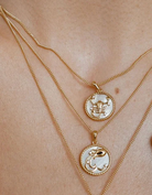 Mother of Pearl Scorpio Astrological Sun Sign Necklace Paired