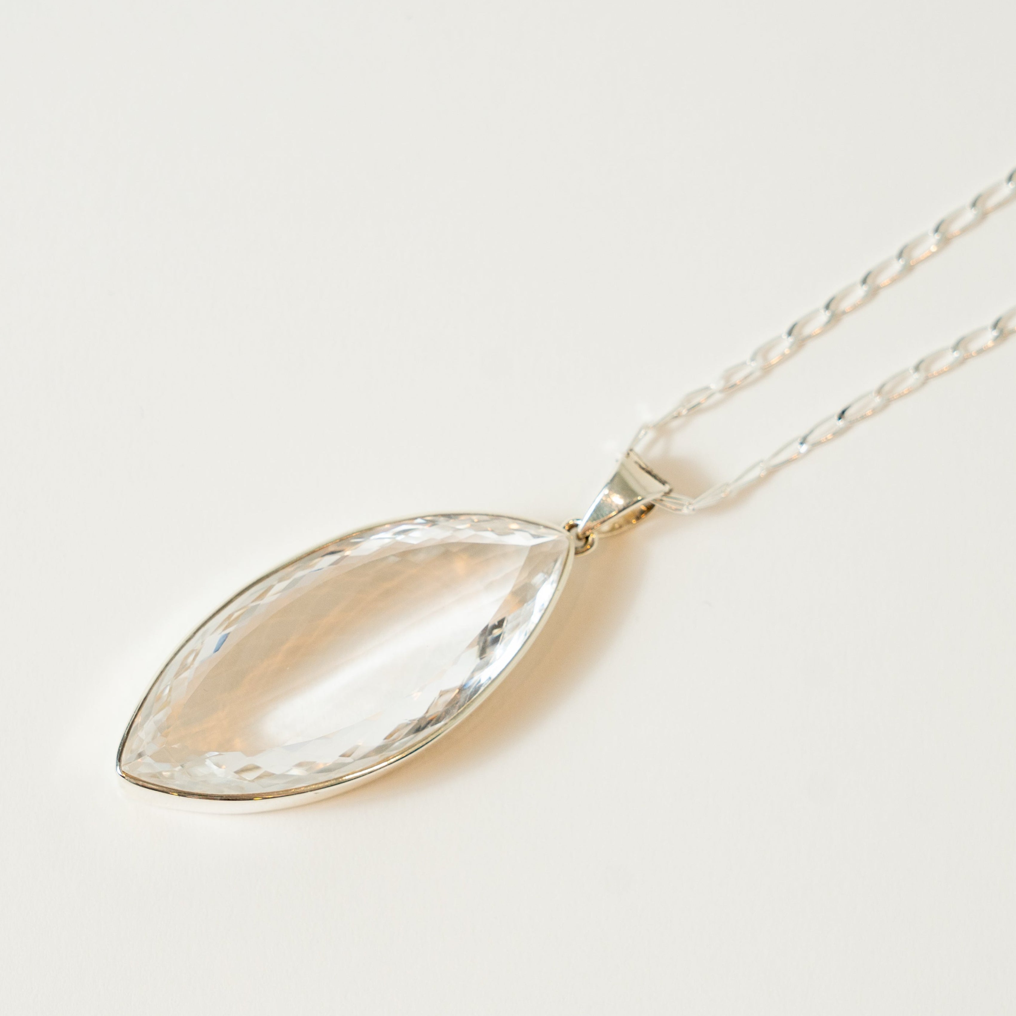 Quartz Marquise Cut Pendant Neck