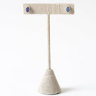 Tanzanite Faceted Oval Stud Earrings on Stand