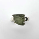 Natural Moldavite Ring front view