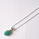 Emerald Oval Faceted Pendant Necklace in Sterling Silver