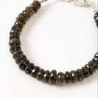 Moldavite Faceted Rondel Bracelet Close Up