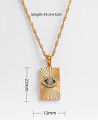 Evil Eye Talisman Tag Pendant Necklace size