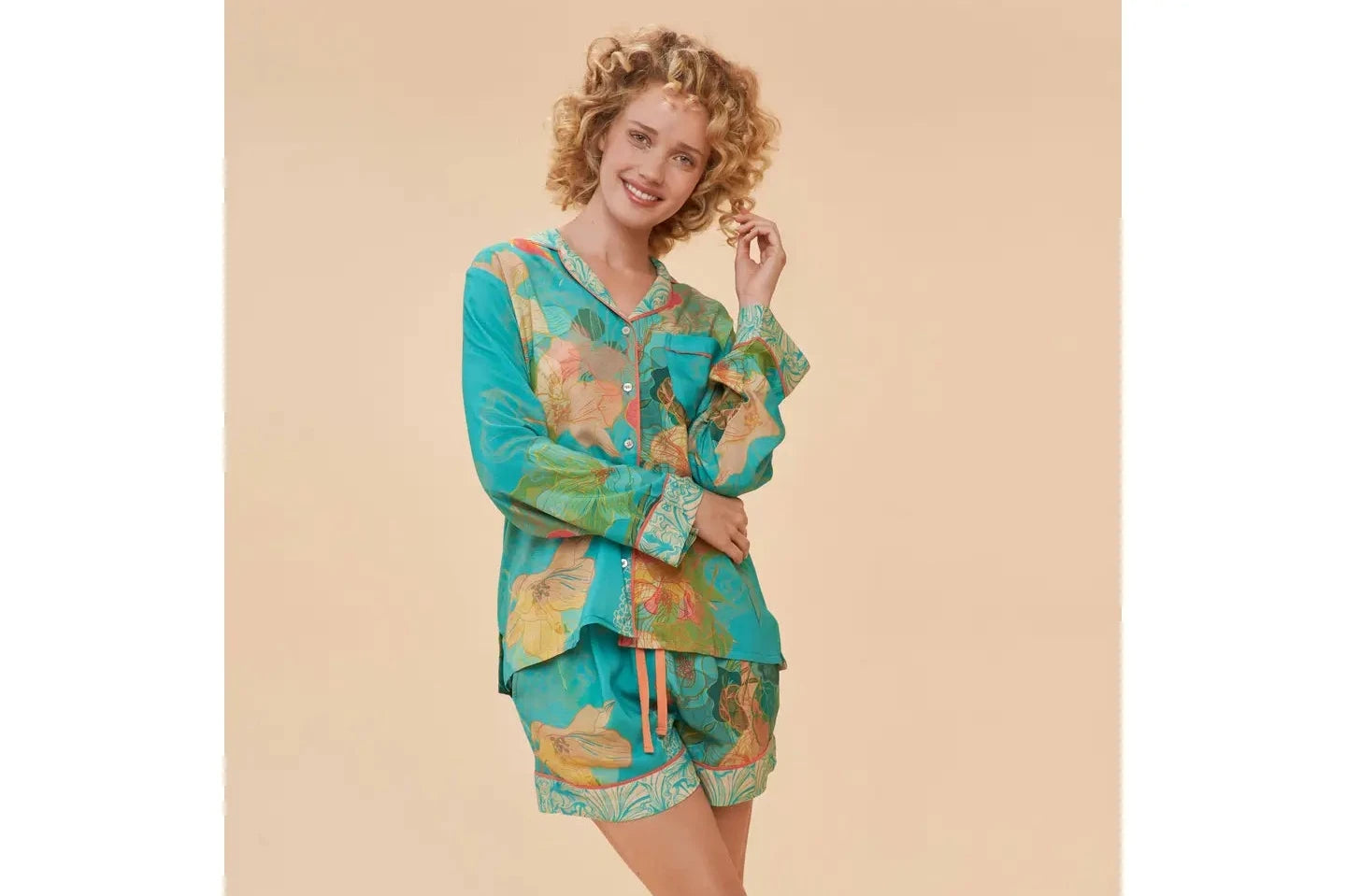 Hummingbird Pajamas in Aqua