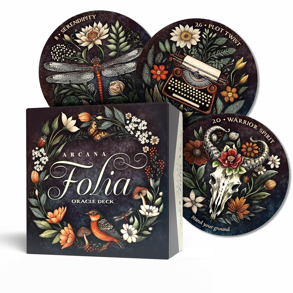 Arcana Folia Oracle Deck: 50-Card Round Deck, Nature-Inspired Artwork, Channel Plant Energy, Divination and Inspiration, Includes 72-page Illustrated Guidebook cover image