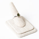 Moldavite Oval Cut Faceted Ring Side View