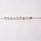 Herkimer Diamond Bracelet Sterling Silver 9-stone on Pink 
