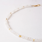 Moonstone Necklace 14k Gold 16.75"L with Extender Side View