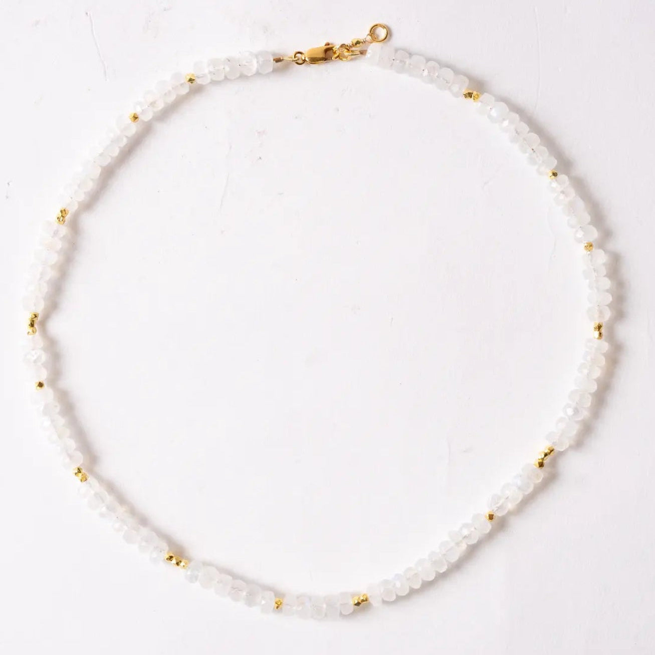 Moonstone Necklace 14k Gold 16.75"L with Extender