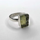 Natural Moldavite Ring angle view
