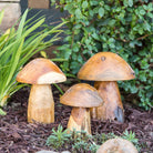 Group of 3 Hand Carved Teak Root Mushroom Sculptures