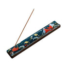 Koi Fish Incense stick holder with floral design on a white background