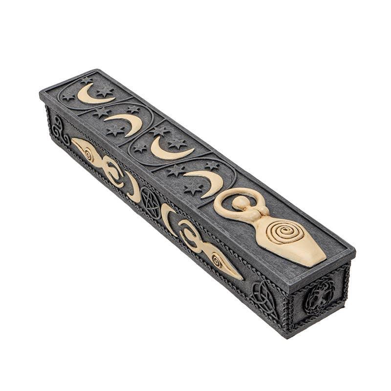 Spiral Goddess Incense Box Holder Side View