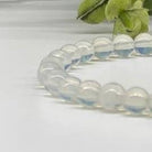 Opalite 6mm Smooth Bead Stretch Bracelet Closer View