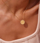 11:11 Golden Sunrise Necklace on Model