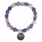 Aquarius Zodiac Bracelet with Rose Quartz and Amethyst