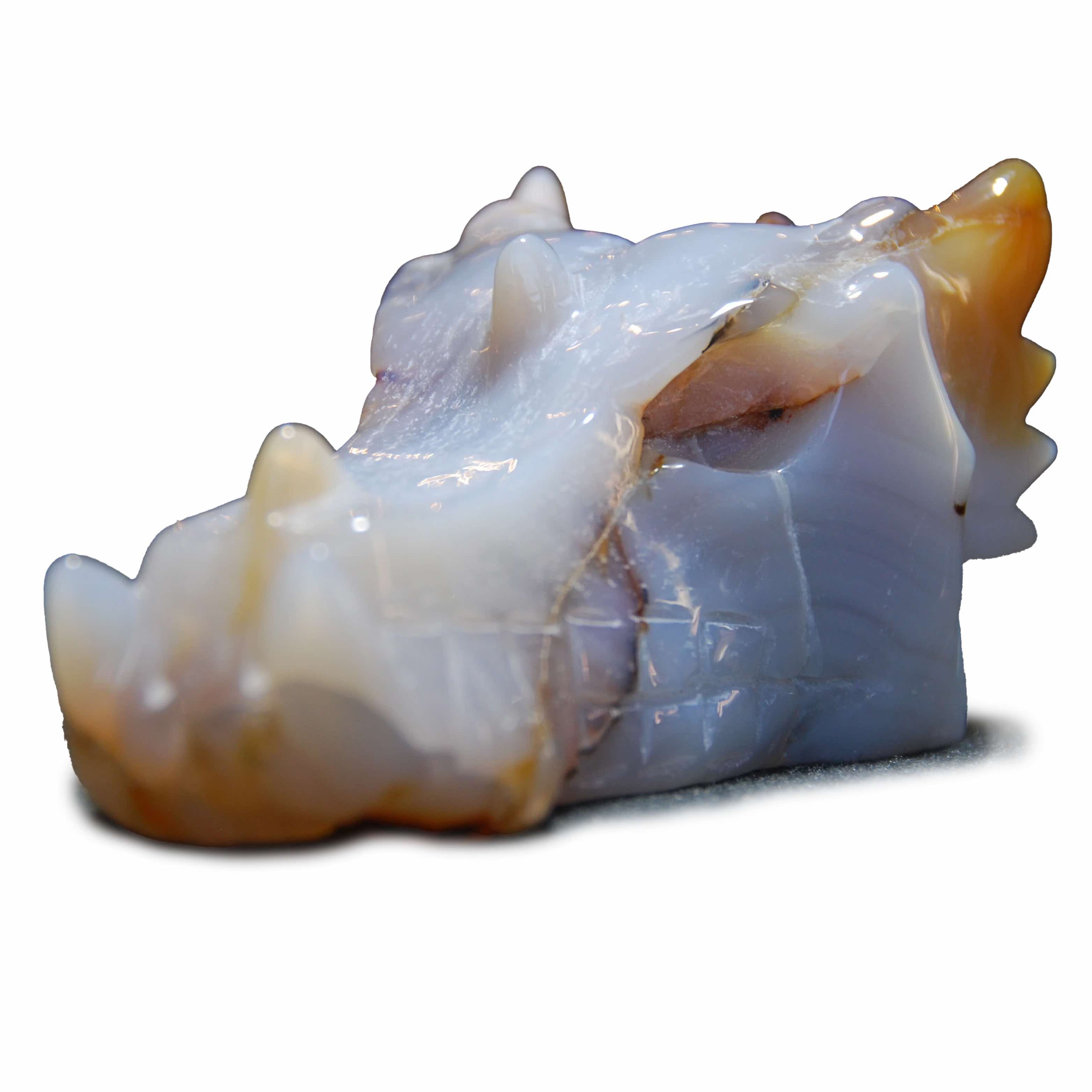 Agate Geode Dragon Head Statue