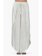 Ivory Wrap Pant With Lurex Metallic Thread Detail