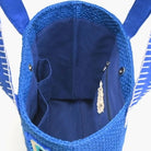 No Bad Vibes Evil Eye Blue Tote Bag in Jute Open