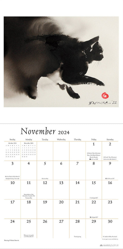 Artful Cat 2024 Wall Calendar