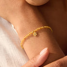 Citrine Lotus November Birthstone Bracelet on Wrist
