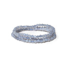 Blue Agate Lace Faceted 4mm Bead Stretch Bracelet trio