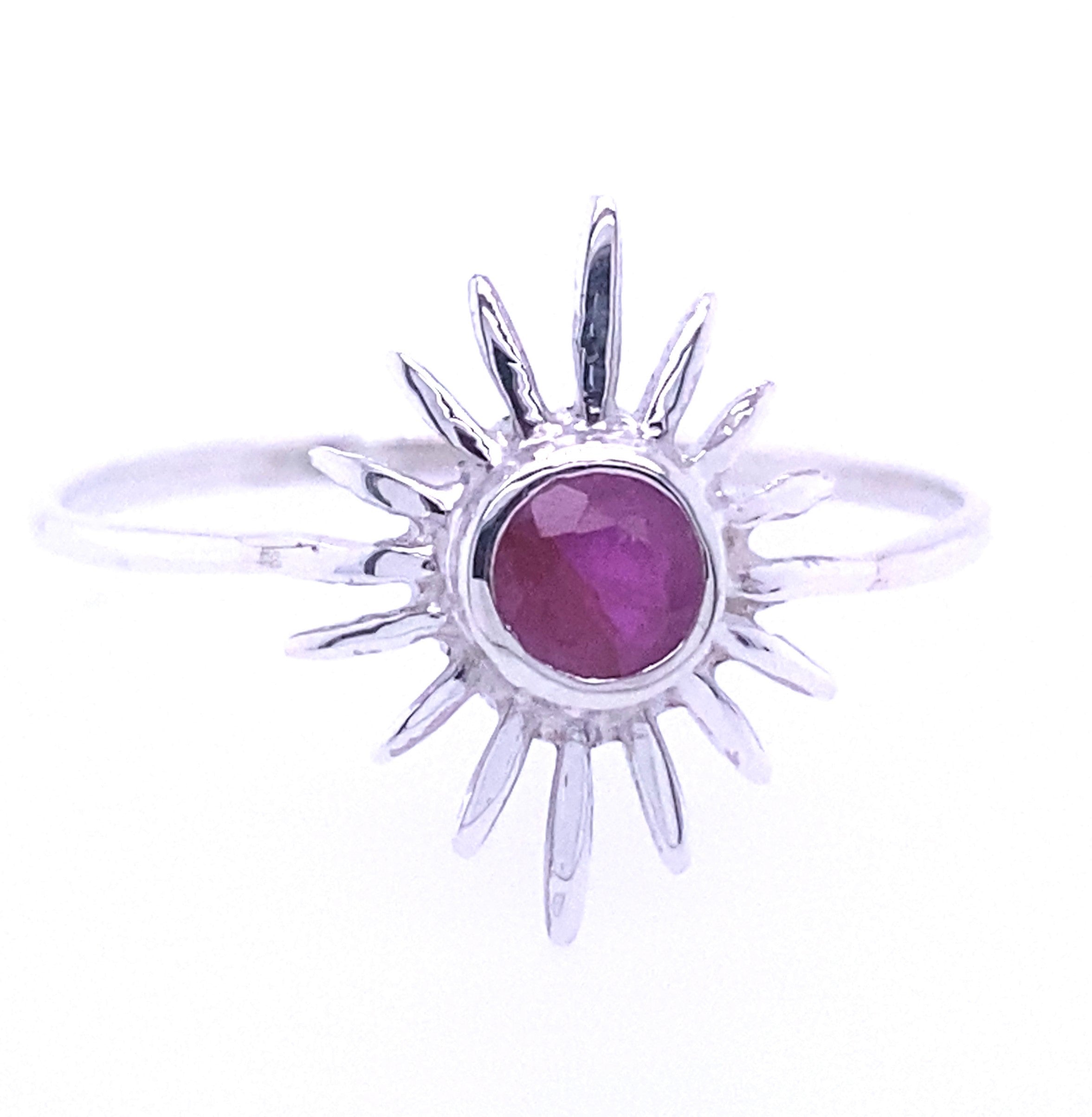 Inner Sun Authentic Ruby Sterling Silver Ring