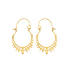 Beautiful Petals Hoop Earrings 18KT Gold over Brass