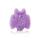 Purple bath bomb shaped like a cat on a white background